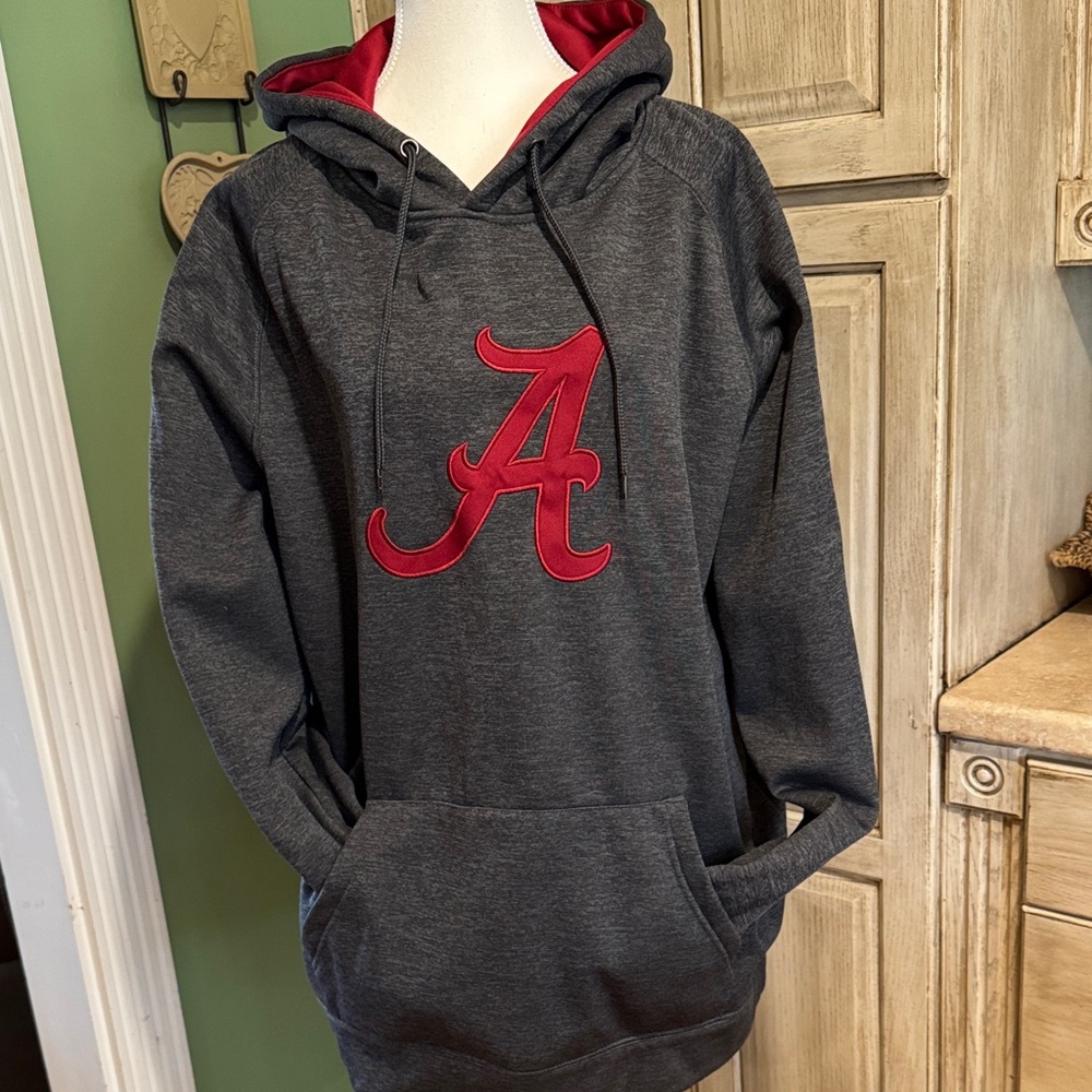Colosseum Alabama “A” Red and Gray Hoodie Sweatshirt